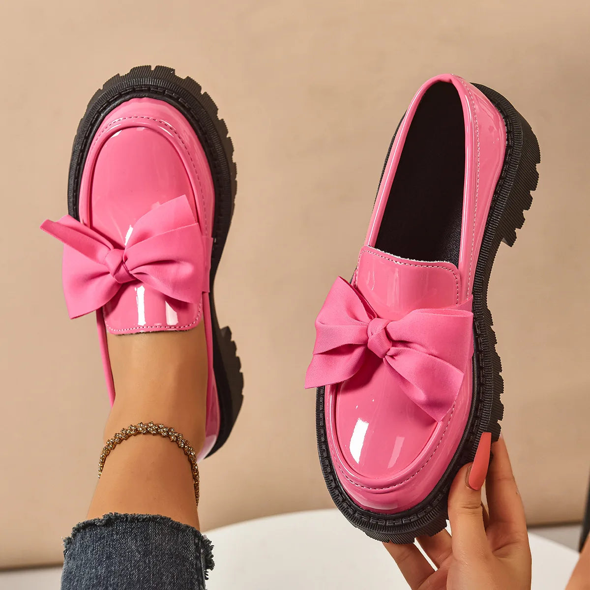 Plus Size Loafers British Style Platform Shoes