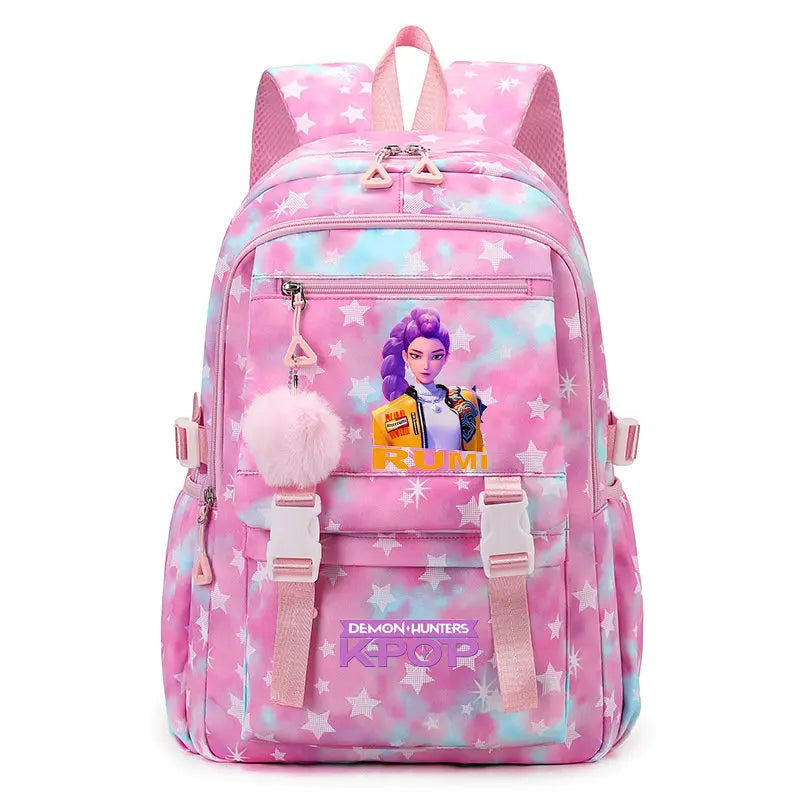 KPop Demon Hunters Print Student Backpack Large Capacity Schoolbag