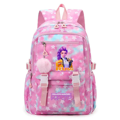 KPop Demon Hunters Print Student Backpack Large Capacity Schoolbag