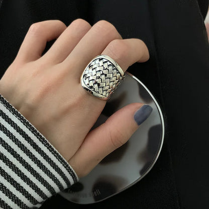 Sam Panda 925 Sterling Silver Simple Vintage Big Ball Ring