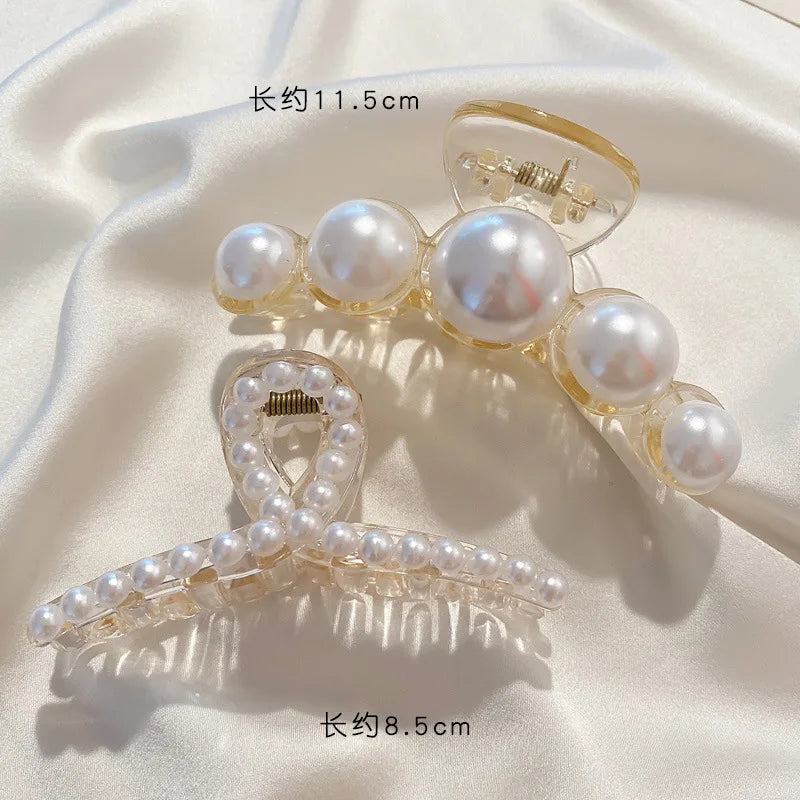 Simulated Pearl Hair Claws Hair Clips
