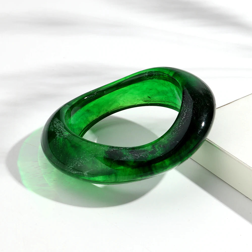 Vintage Acrylic Cuff Irregular Geometric Wide Bangles Bracelets