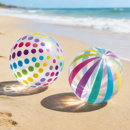 1 lorful Dots & Stripes PVC Inflatable Ball Transparent Printed Toy