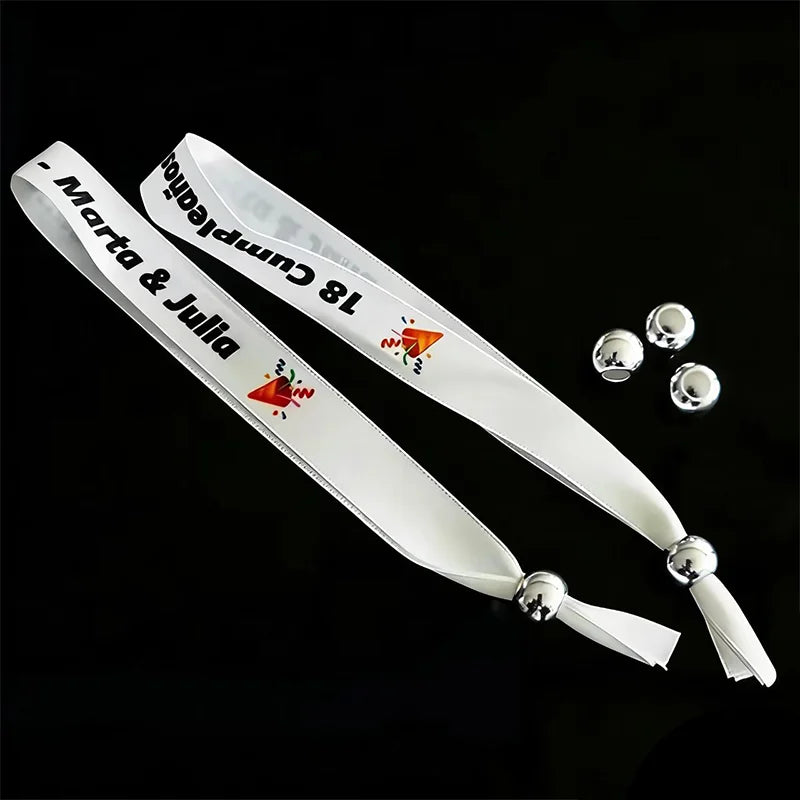50Pieces Customizable Cloth Logo Fabric Wristband