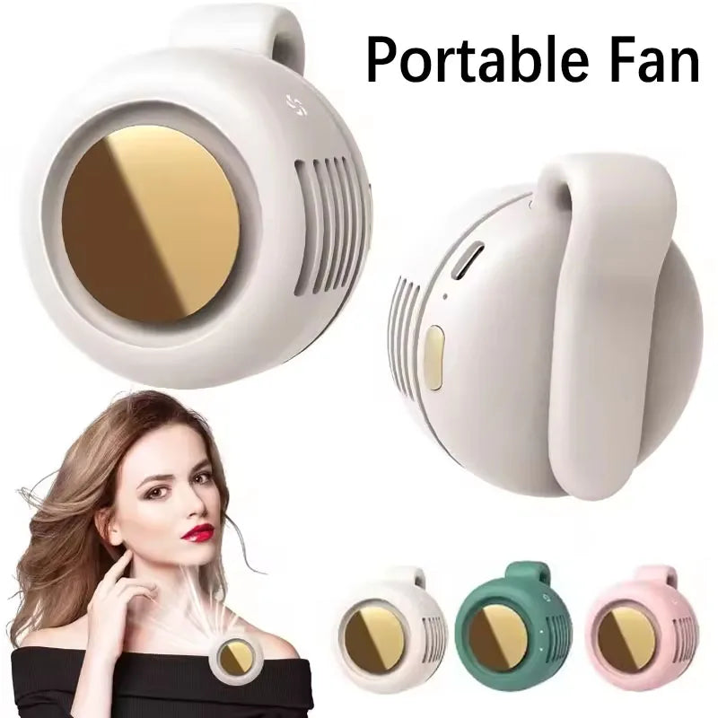 Portable Silent Fan Mini USB Rechargeable Bladeless Electric Clip-on Fan