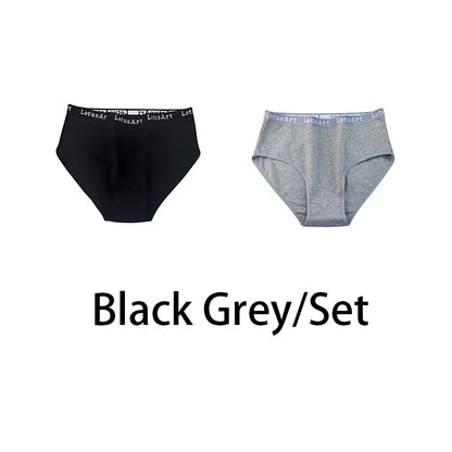 2PCS/Set Cotton Solid Panties Sexy Plus Size Lingerie