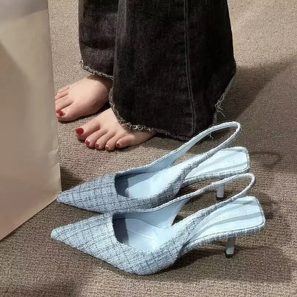knitted platform heels large-size stiletto sandals