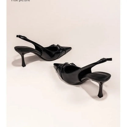 Shallow Mouth High-heeled Elegant Buckle Stiletto Shoes