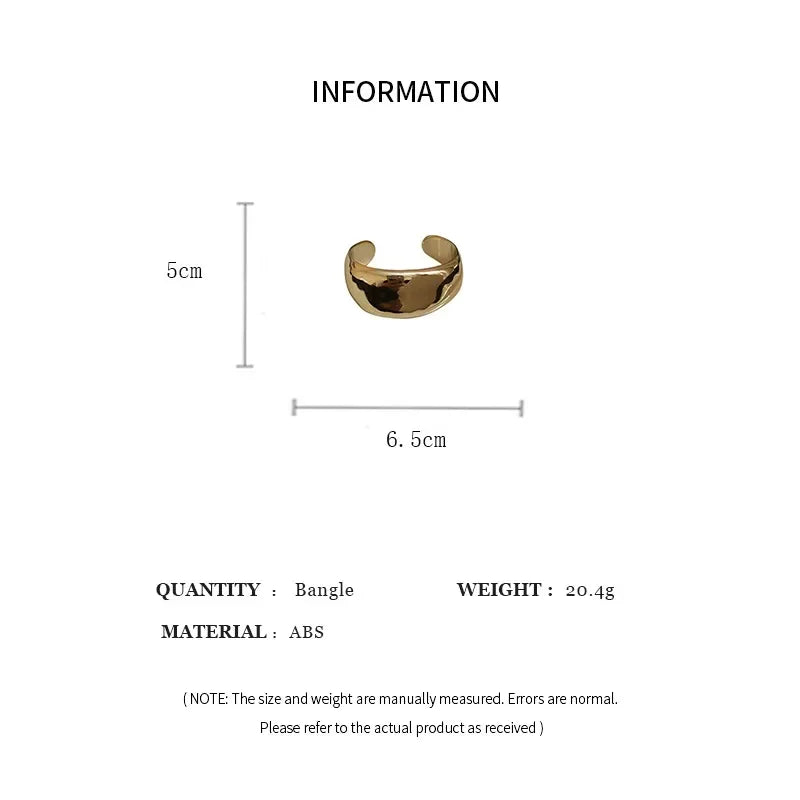 Geometric Glossy Opening Bangle Bracelets