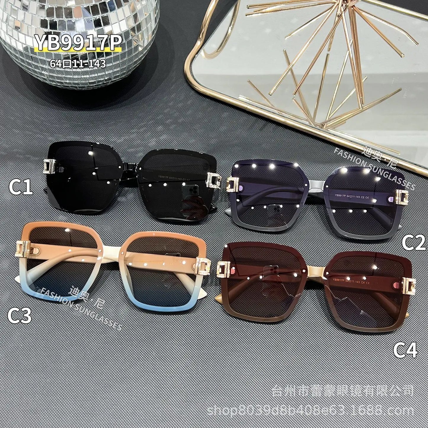 Polarized Square Vintage Leather Sunglasses