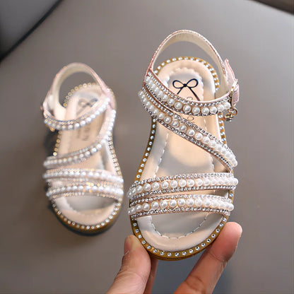 Bling Rhinestone Little Big Girl's Sandals