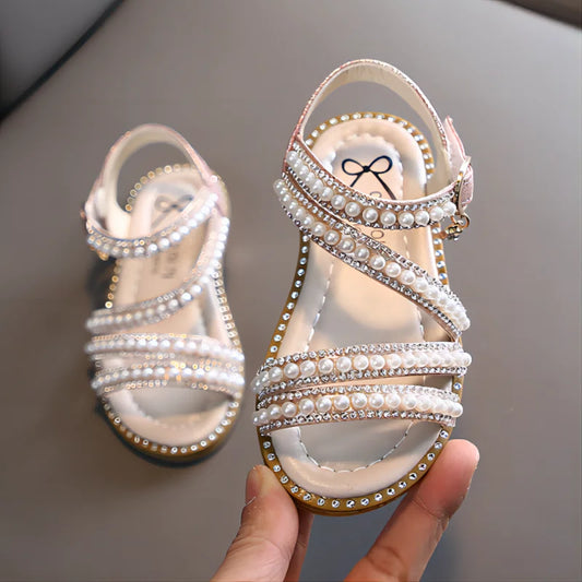 Bling Rhinestone Little Big Girl's Sandals