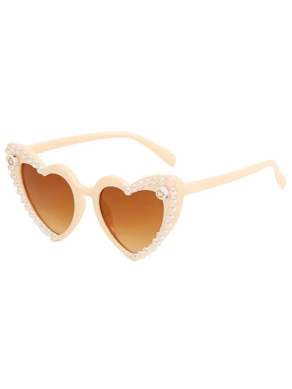 Rhinestone & Pearl Cat Eye Sunglasses
