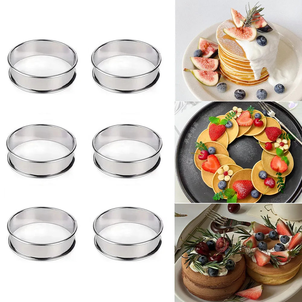 6PCS Stainless Steel Mousse Cake Mold