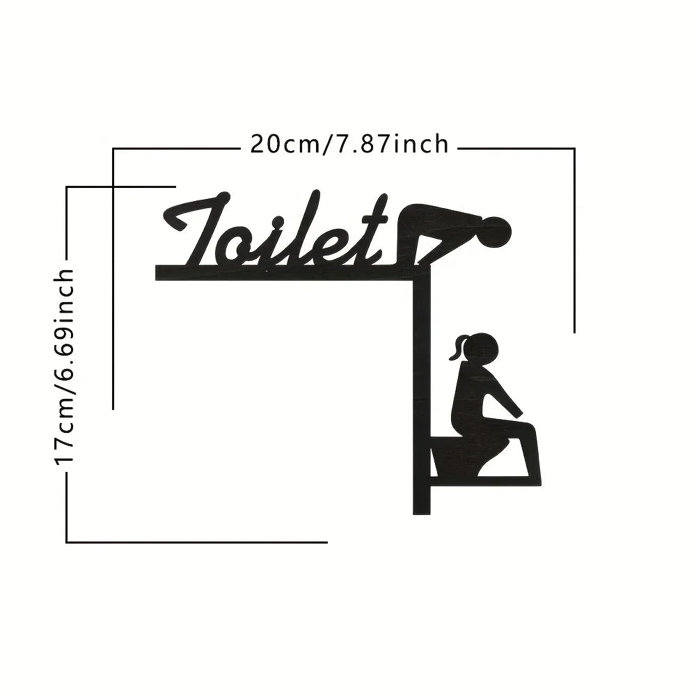 1pc Modern Metal Toilet Door Sign