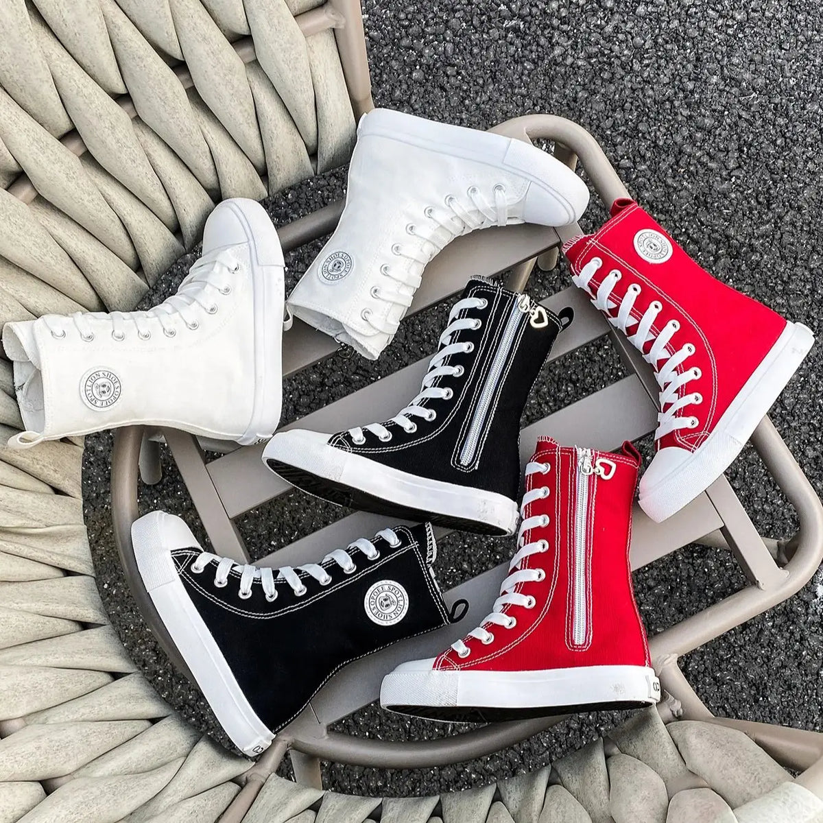 HighTop Canvas High Barrel Boots Shoes