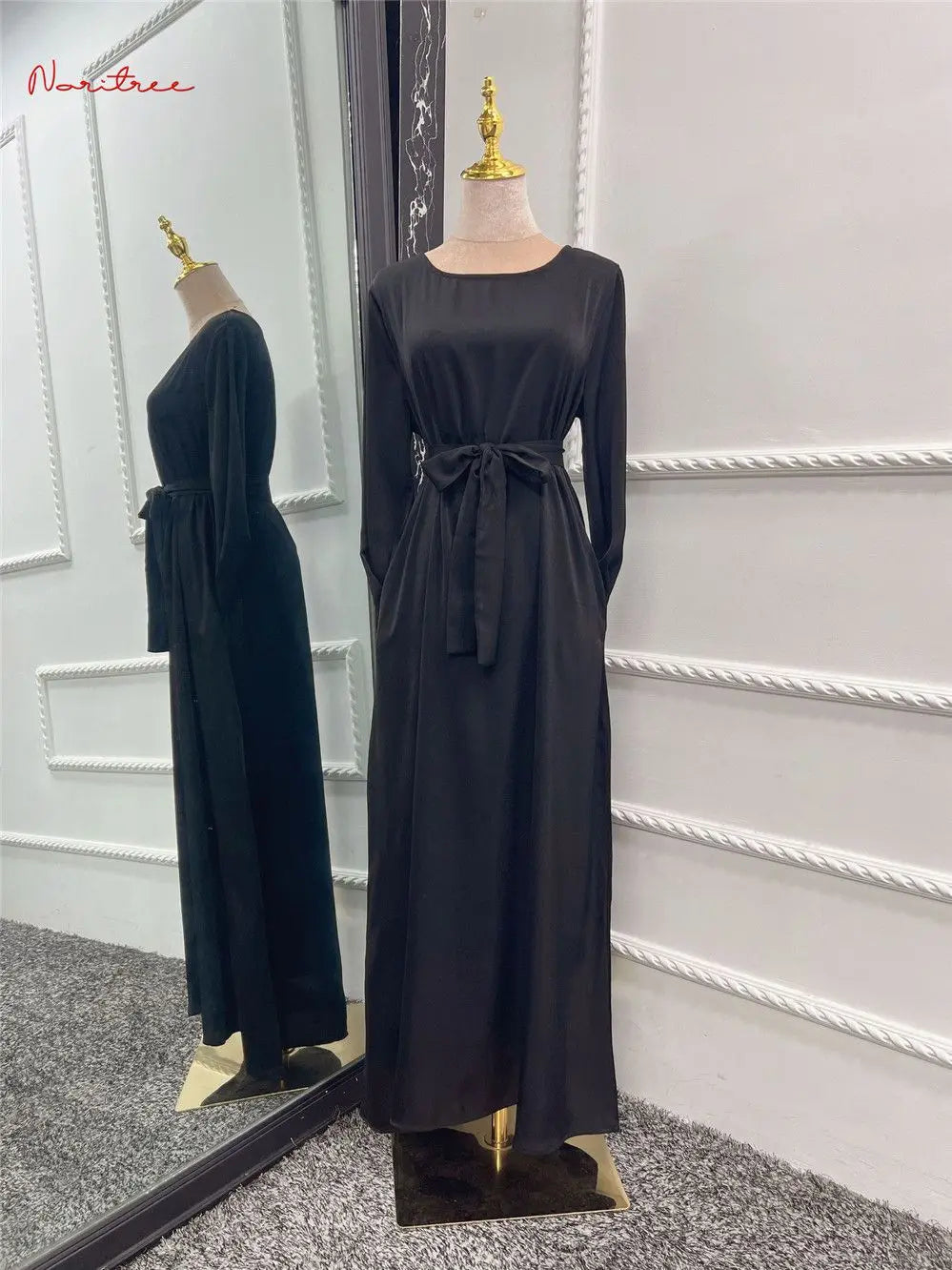 Silky Muslim Full Length Flare Sleeved Soft Abaya