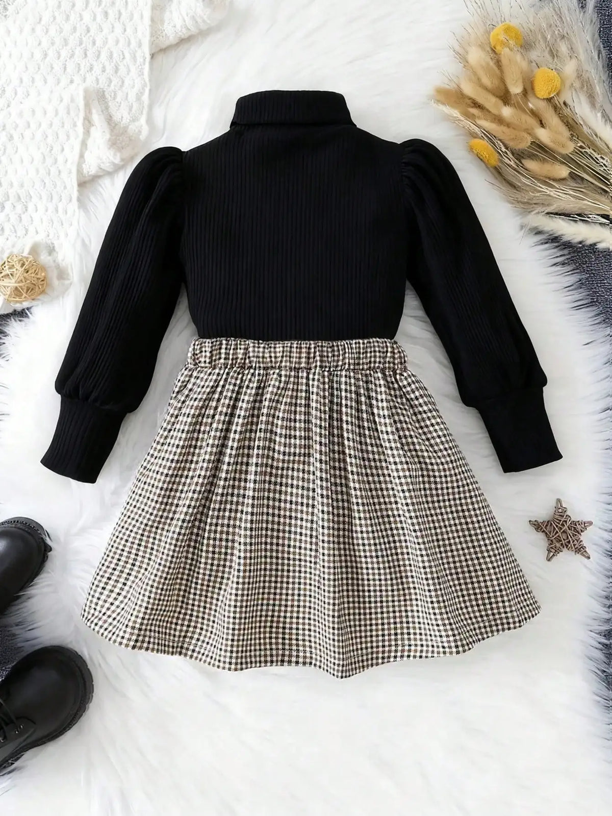 Long Sleeve Knitted Lantern Sleeve Roundneck Hoodie Set