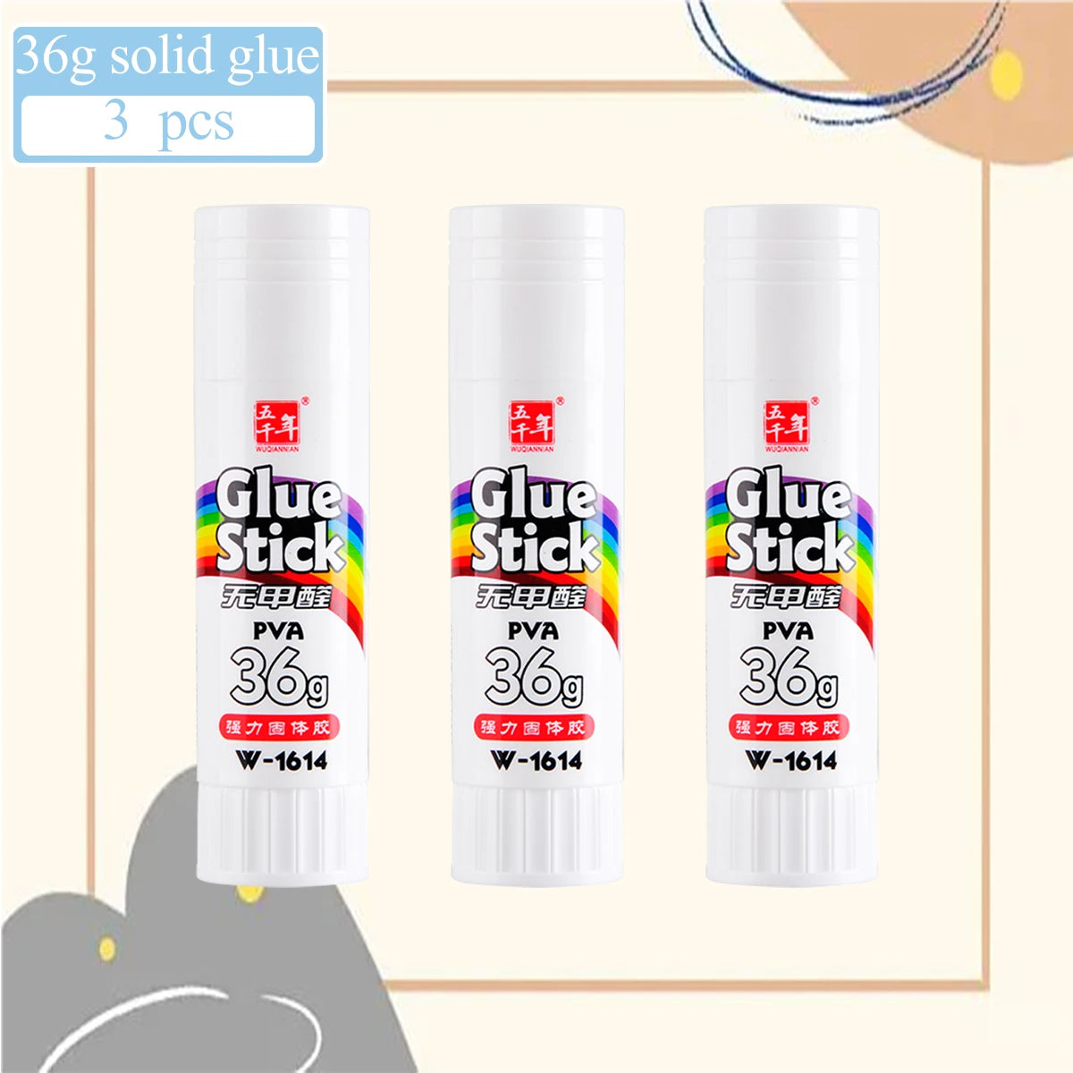 3/6PCS Student Office Stick Long Lasting Smooth Handmade Art Glue