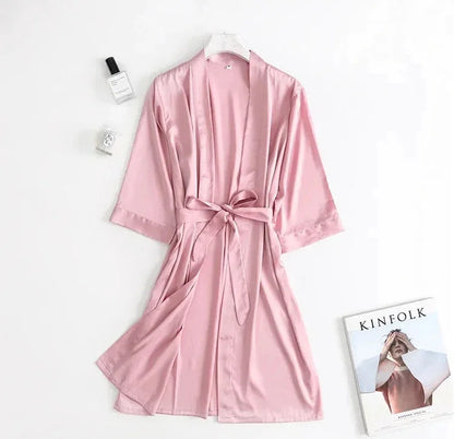 White Bride Silk Satin Robe Lingerie