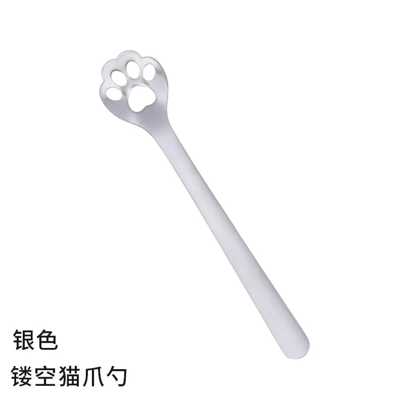 Creative Cute Cat Dog Claw 304 Stainless Steel Spoon