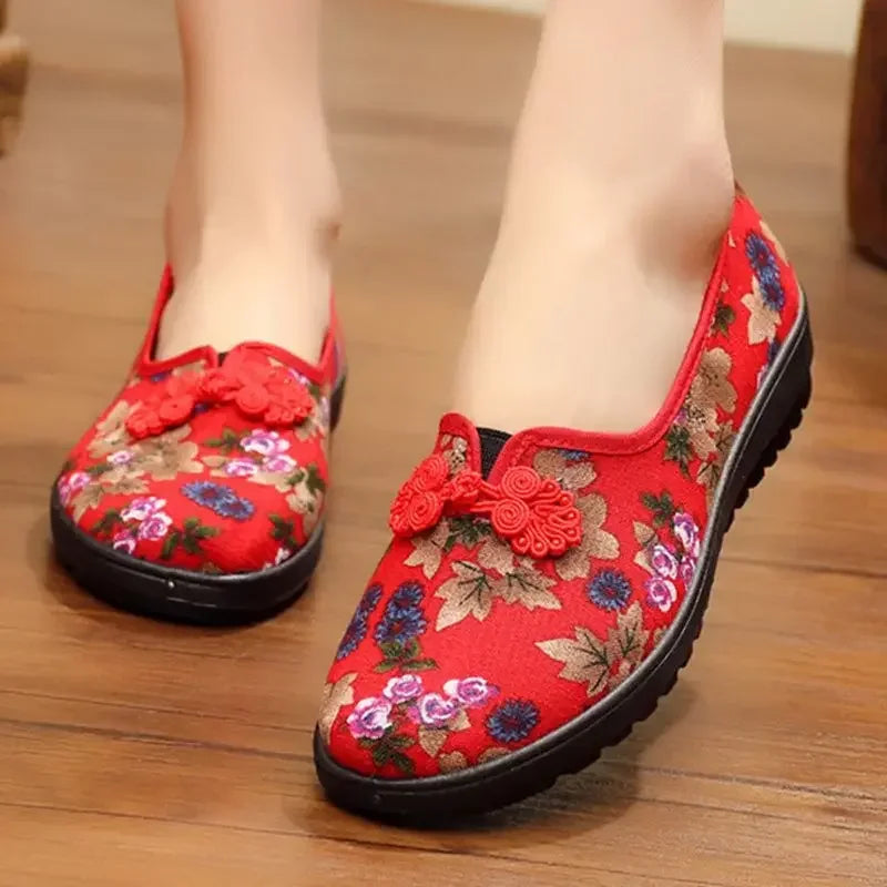 Embroidered Flats Soft Shoes