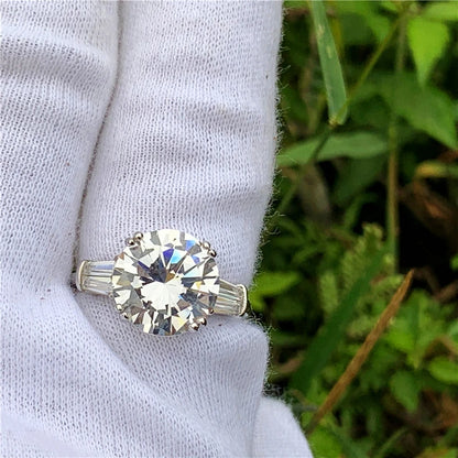 Solitaire Round cut 6ct Sona cz 925 Sterling Silver Engagement Rings