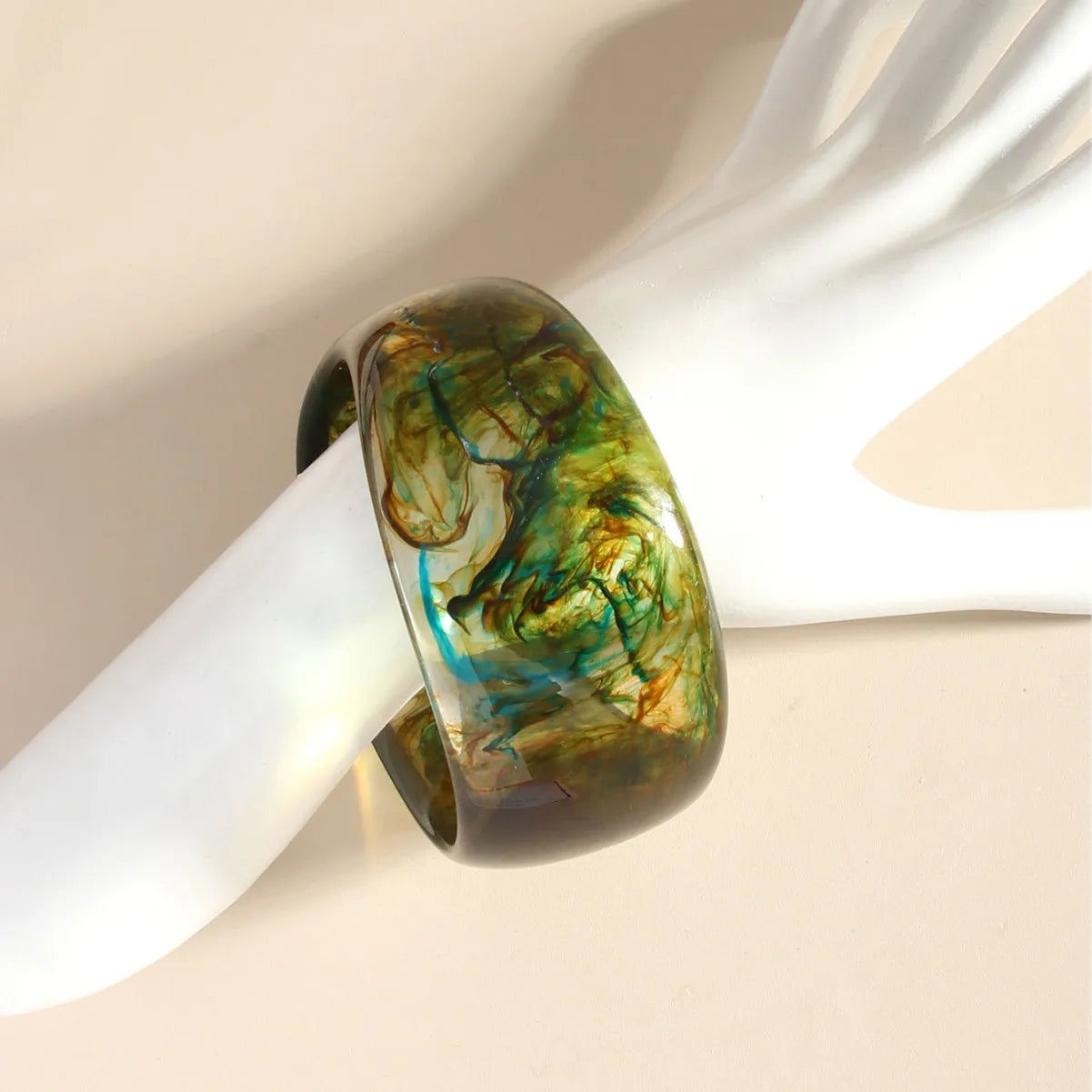 Exaggerate Geometric Acrylic Resin Bangle Wide Bracelets