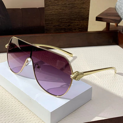 Vintage Luxury Metal Oversized Punk Sunglasses