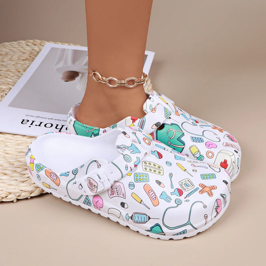 Cartoon Printing Adjustable Buckle Indoor Slippers