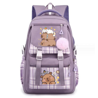 Backpack Lovely Capybara Print Large Capacity School Backpacks
