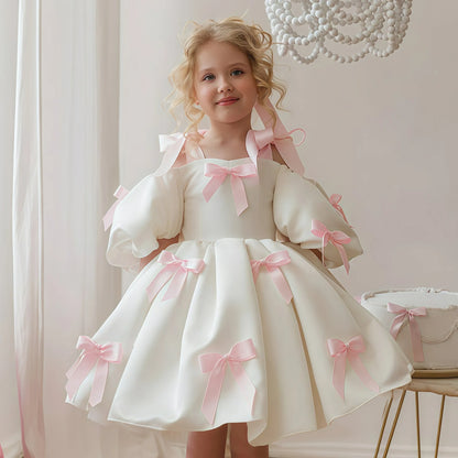 2-8Y Little Girls Puff-Sleeve Princess Dress