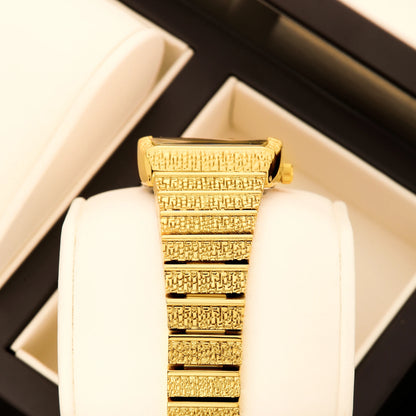 Luxury Small Gold with Diamond-Set Dial Water-Resistant Quartz Timepiece Watch