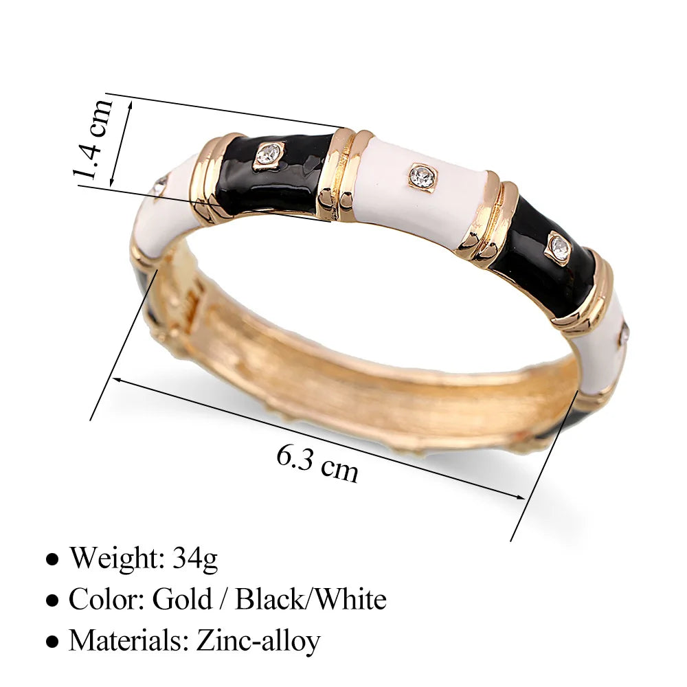 Zebra Shape Round Metal Wide Geometric Bracelet