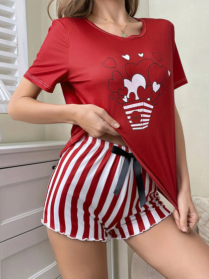 love print short sleeve Pyjama set