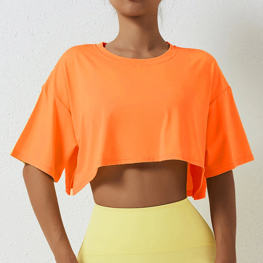 Cotton Short Sleeve Yoga Fitness T-shirt