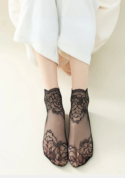 Cotton Lace Transparent Thin Short Socks