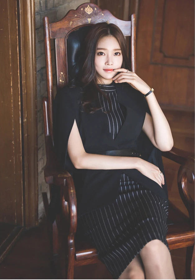Sexy Tank Sleeveless High Waist Stripe Office Dress