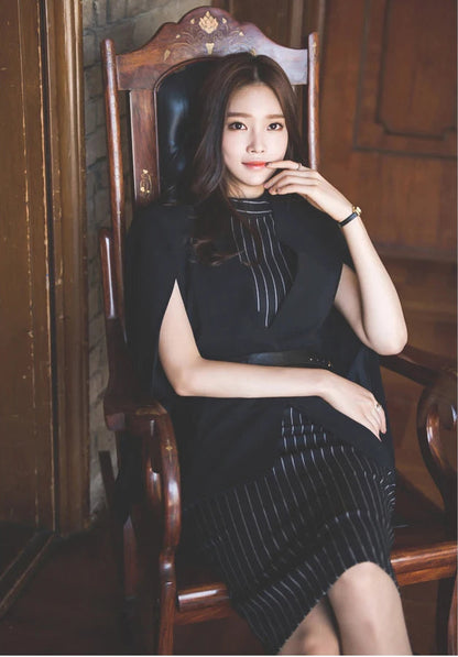 Sexy Tank Sleeveless High Waist Stripe Office Dress
