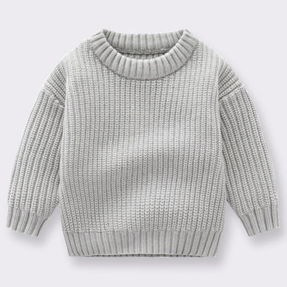 Newborn Knitted Long Sleeve Winter Sweater Solid Loose Pullover
