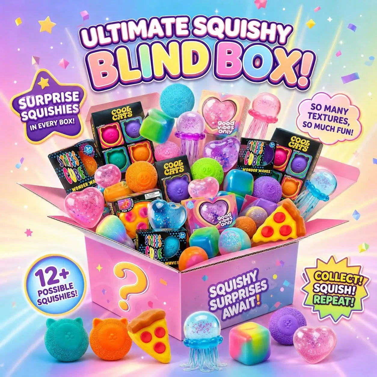 100+ Pieces Assorted Squishy Figures Blind Box Surprise Toy