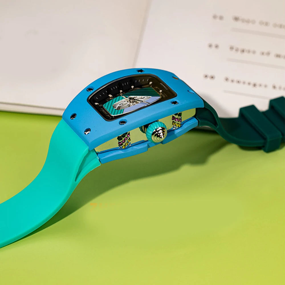 Luxury Silicone Sports Quartz Diamond Wristwatch