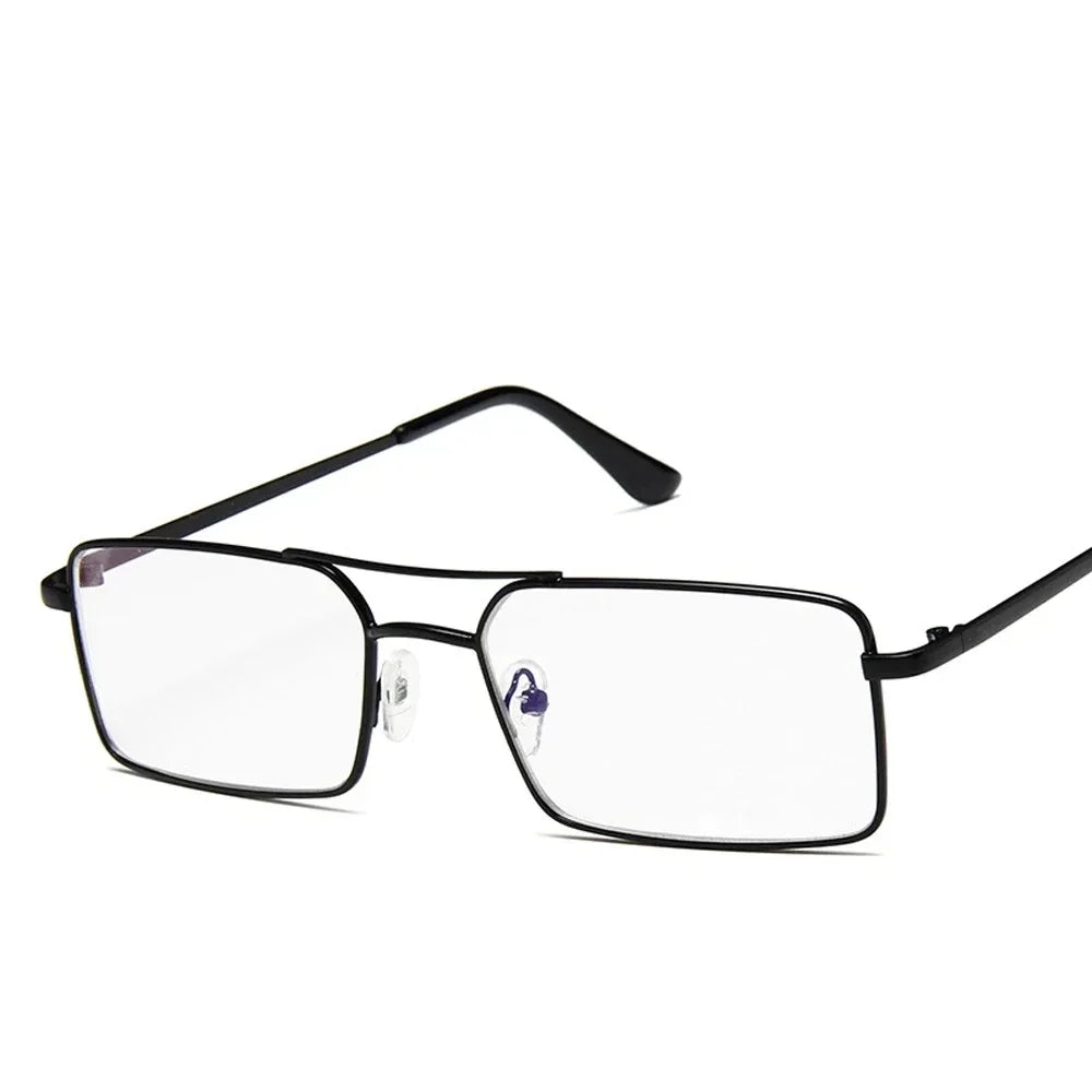 Square Alloy Metal Small Frame Double Bridge Sunglasses