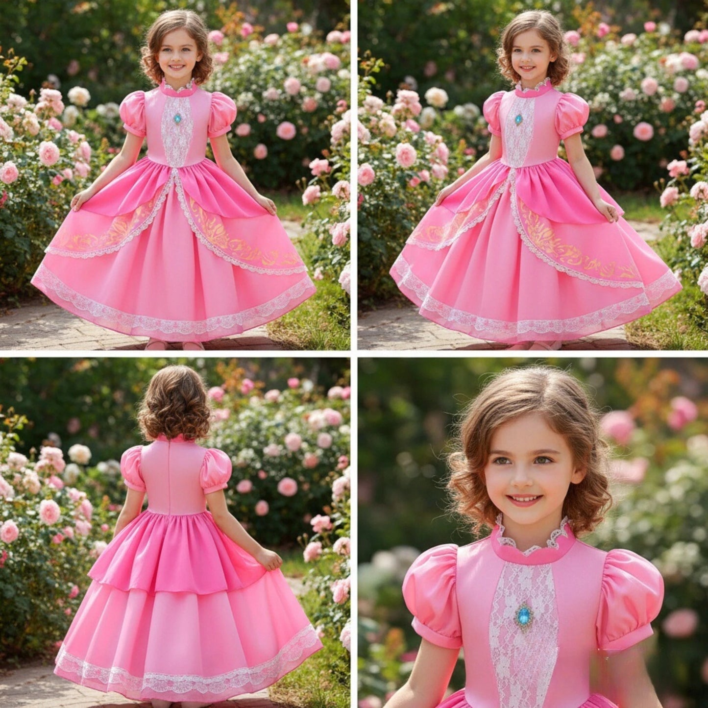 Fancy Puff Sleeves Costume Cosplay Dress