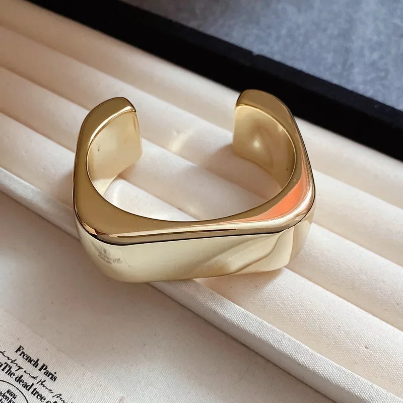 Geometric Glossy Opening Bangle Bracelets