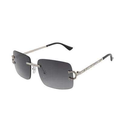 Rimless Square Vintage Diamond Sunglasses