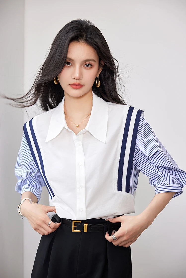 Korean Tops Chiffon Short Sleeve Shirts