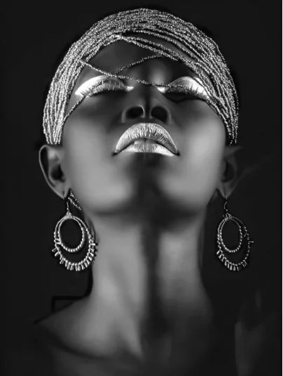 African Women Classic Black Gold Gestures Posters Female Portraits Canvas
