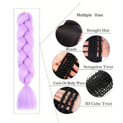 Braiding Hair Pre-stretched Purple Hair Extensions