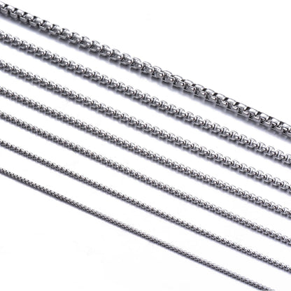 Stainless Steel Chain Round Box Necklace
